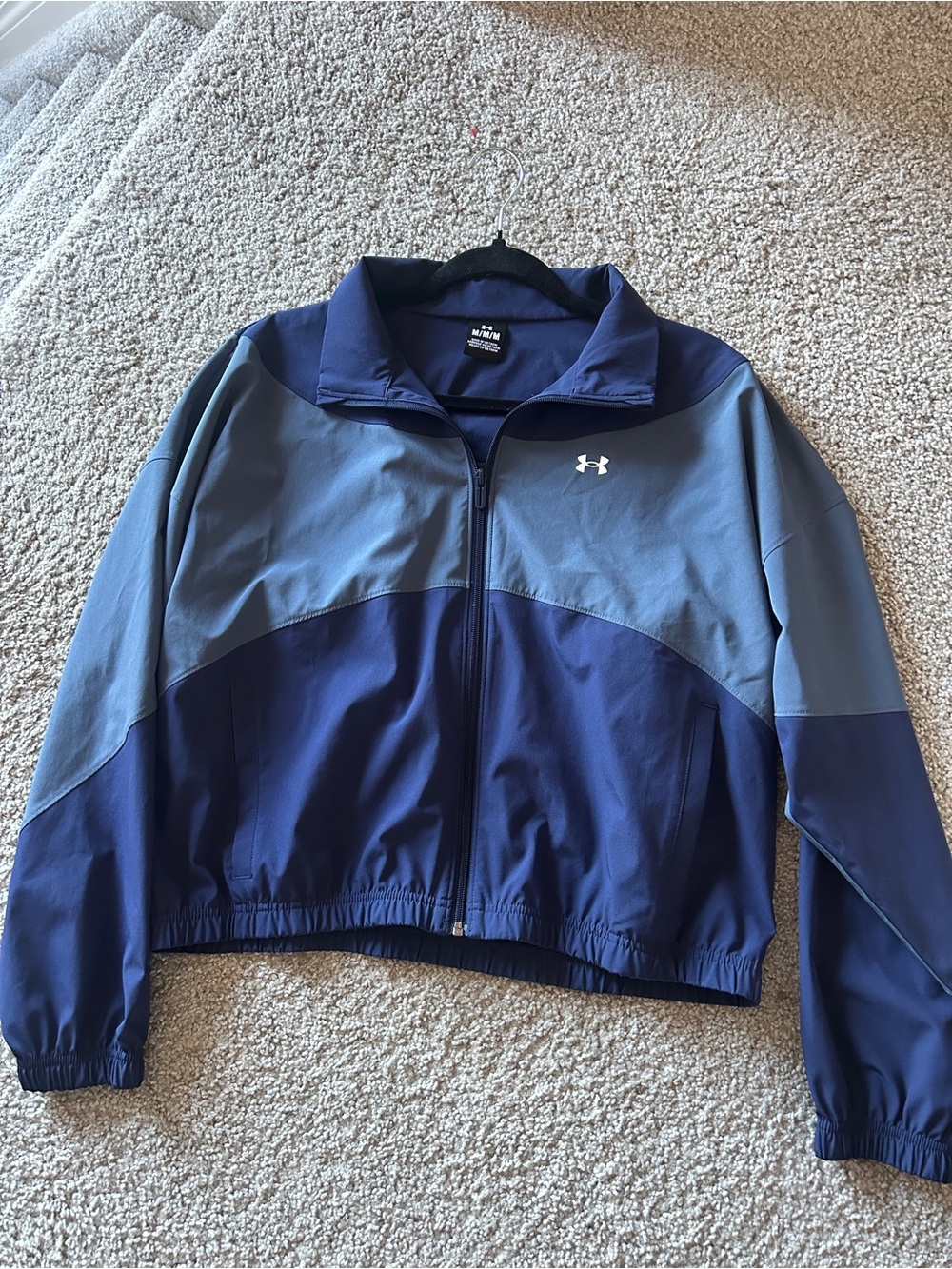 Under Armour Blue & Gray Colorblock Full-Zip Track Jacket – Women's Size M